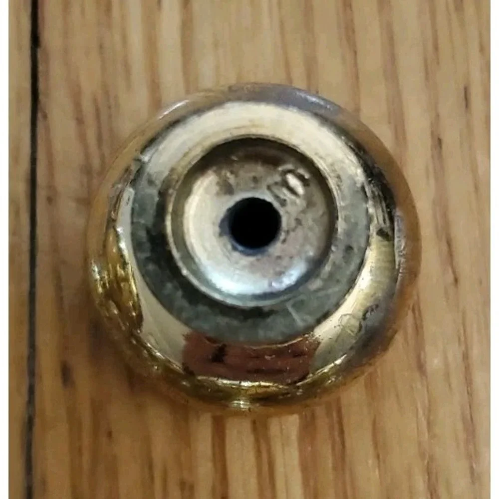 Gold Tone Round Mushroom Style Drawer Cabinet Knobs 1 1/8